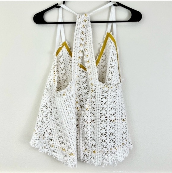 Free People White and Yellow Crochet Camisole - Picture 2 of 6